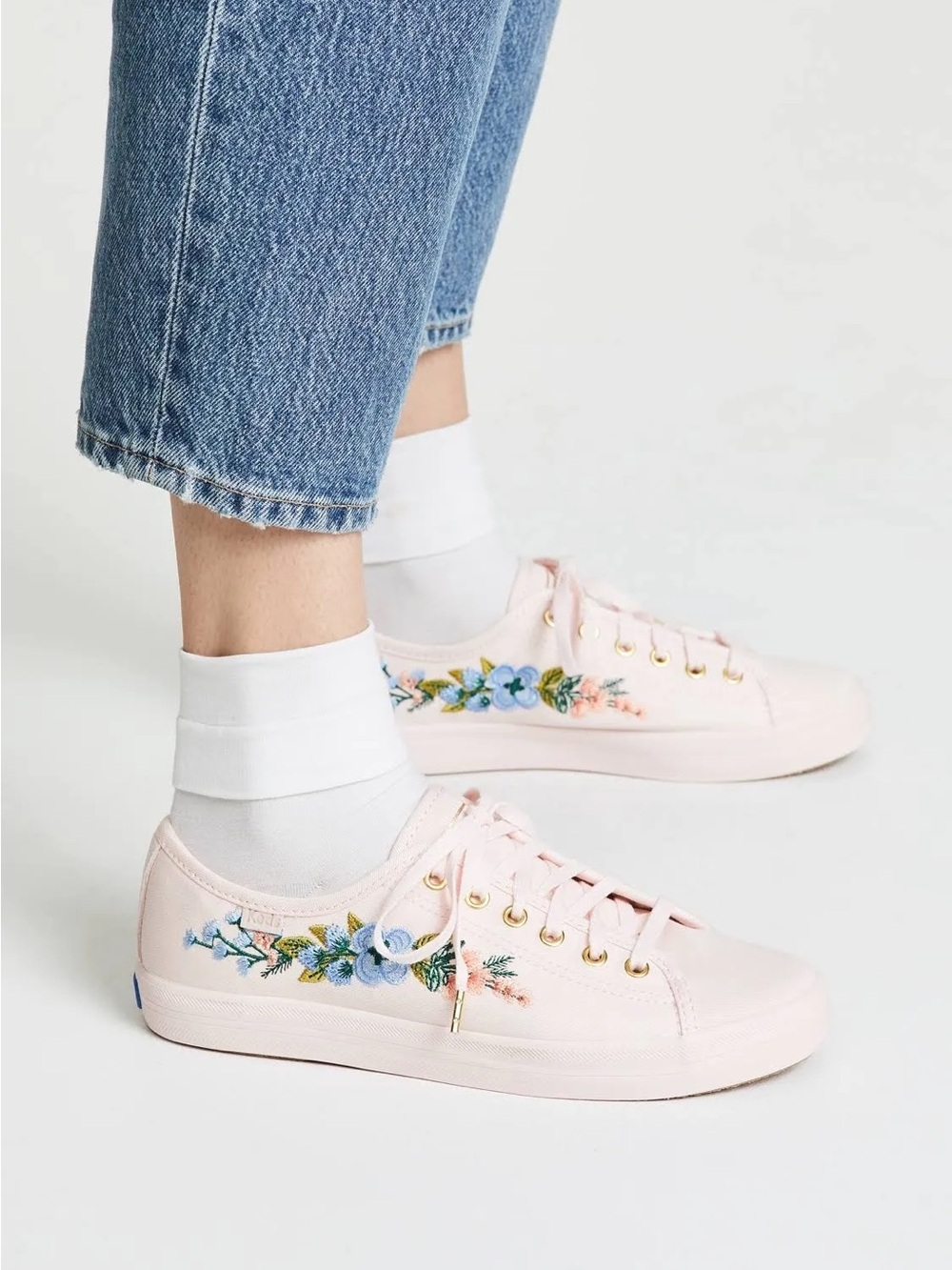 Keds x Rifle Paper Co. Kickstart Embroidered Herb Garden Blush Sneaker